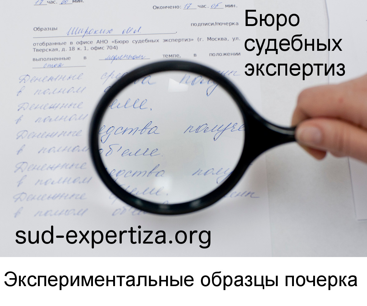 Экспериментальные образцы почерка Экспериментальные образцы почерка